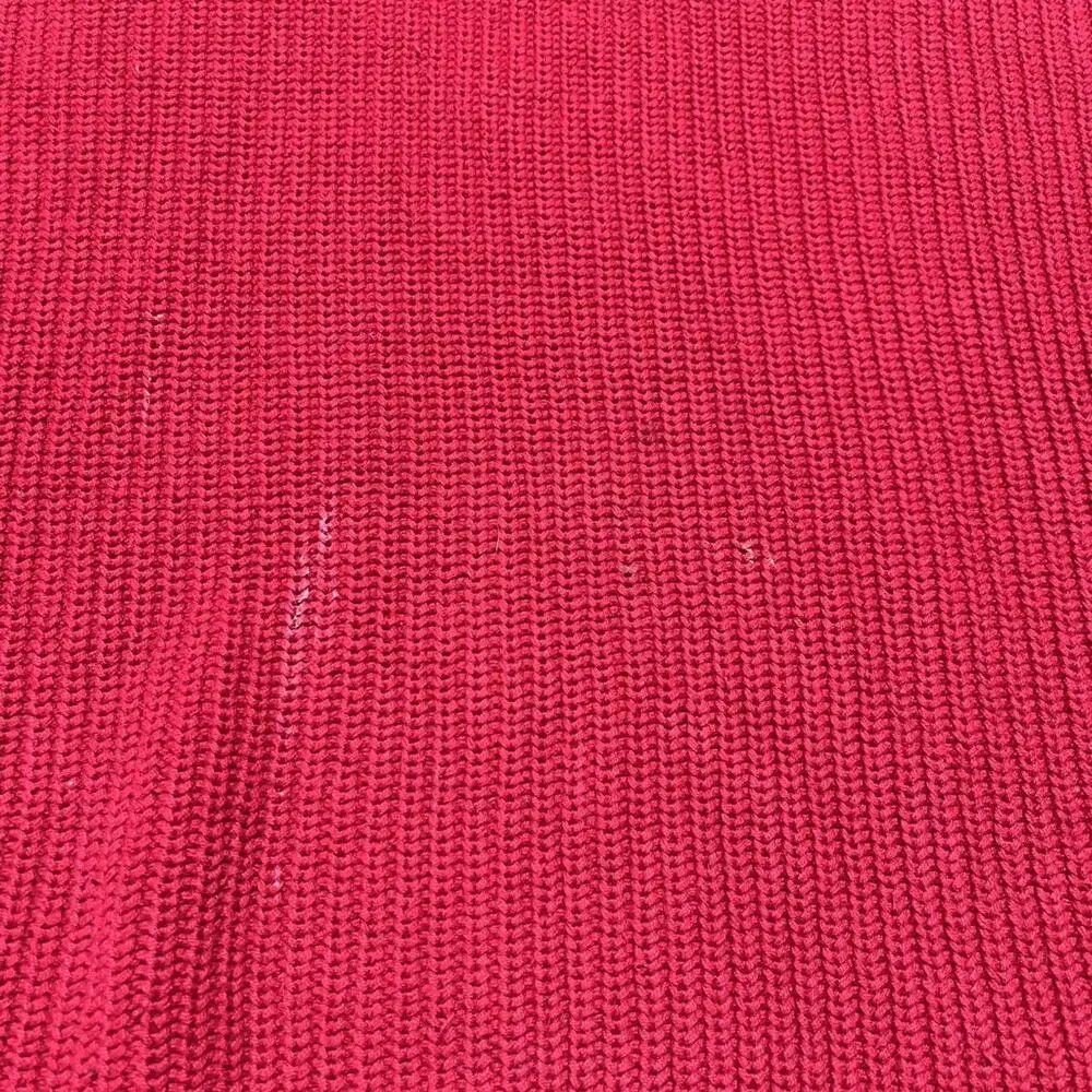 Vintage 90s Eddie Bauer Red Ribbed Cotton Boxy Knit Sweater